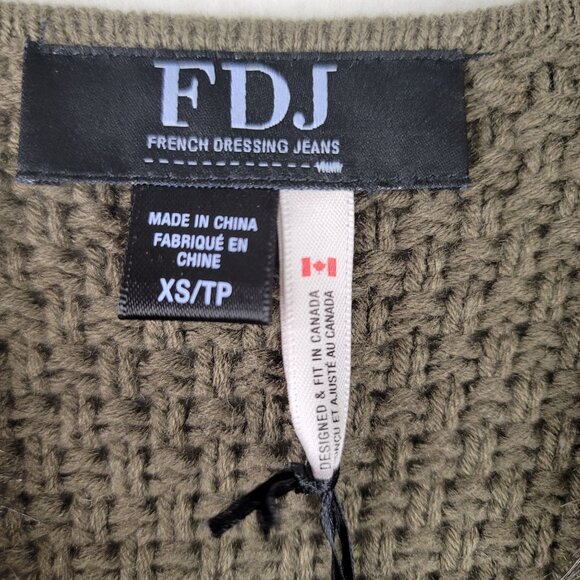 French Dressing Jeans Faux Fur Vest XS Taupe Knit & Fur Detail Tie Front New - Picture 3 of 8